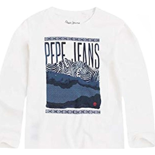 textil Niño Camisetas manga corta Pepe jeans PB502209 Blanco