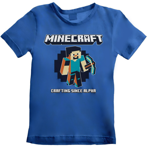 textil Niños Camisetas manga corta Minecraft Crafting Since Alpha Azul