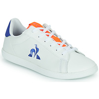 Zapatos Niños Zapatillas bajas Le Coq Sportif COURTSET GS SPORT Blanco / Naranja / Azul