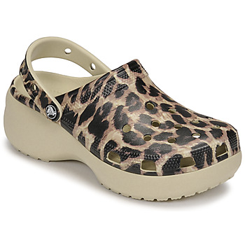 Zapatos Mujer Zuecos (Clogs) Crocs CLASSIC PLATFORM Beige / Leopardo