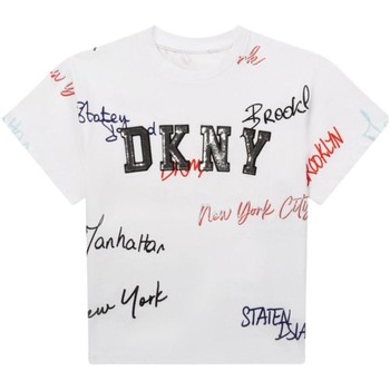 textil Niña Camisetas manga corta Dkny D35S00 BLANCO Blanco