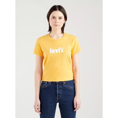 textil Mujer Tops y Camisetas Levi's 17369 1804 PERFECT TEE-LOGO AMBER Blanco