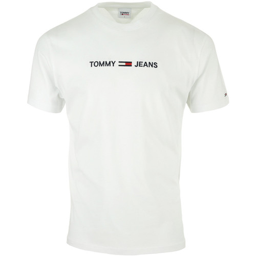 textil Hombre Camisetas manga corta Tommy Hilfiger Straight Logo Tee Blanco