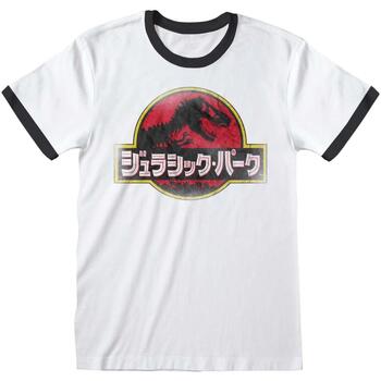 textil Camisetas manga larga Jurassic Park Ringer Blanco