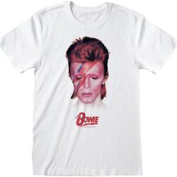 textil Camisetas manga larga David Bowie Aladdin Sane Blanco