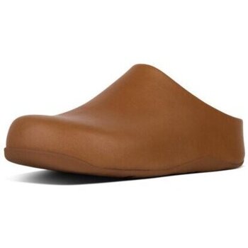 Zapatos Mujer Zuecos (Mules) FitFlop SHUV TM LEATHER CARAMEL Azul