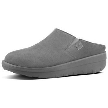 Zapatos Mujer Zuecos (Mules) FitFlop LOAFF TM SUEDE CLOG GREY Gris