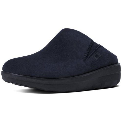Zapatos Mujer Zuecos (Mules) FitFlop LOAFF TM SUEDE CLOG SUPERNAVY Gris