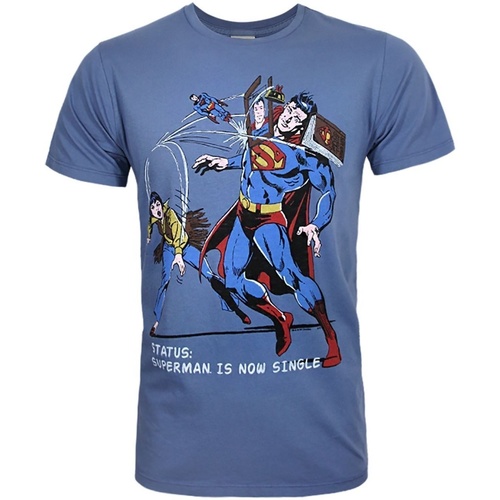 textil Hombre Camisetas manga larga Junk Food Superman Is Now Single Azul