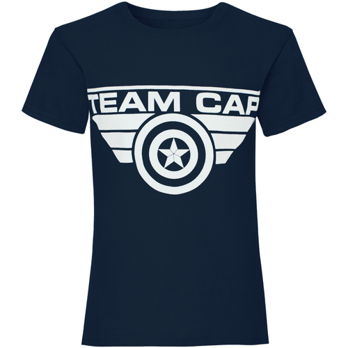 textil Niña Camisetas manga larga Captain America Civil War Team Cap Azul
