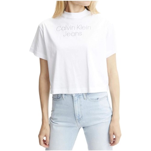 textil Mujer Camisetas manga corta Calvin Klein Jeans J20J218260 YAF Blanco