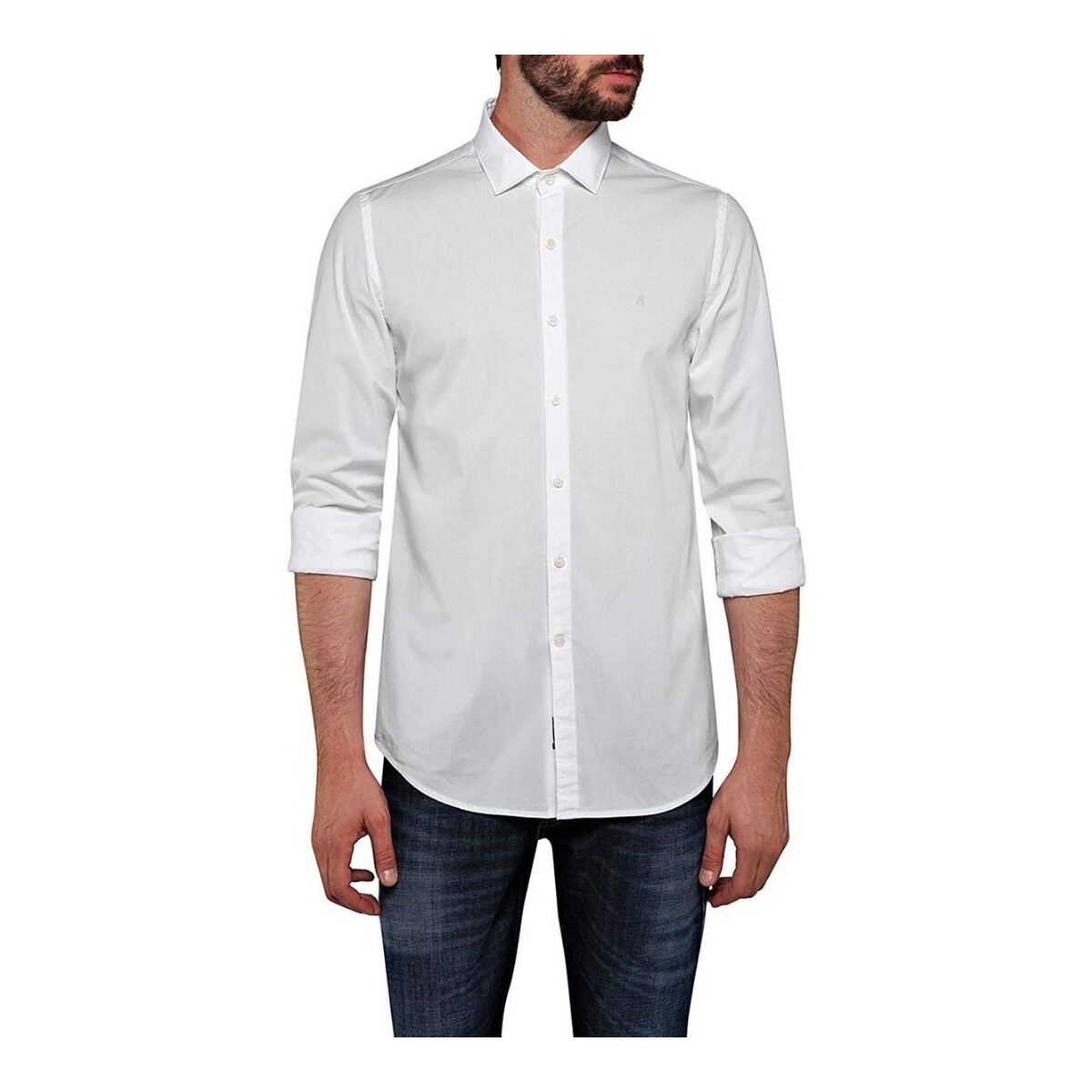 textil Hombre Camisas manga larga Replay M402880279A Blanco