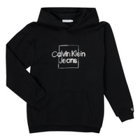 textil Niña Sudaderas Calvin Klein Jeans METALLIC BOX LOGO RELAXED HOODIE Negro