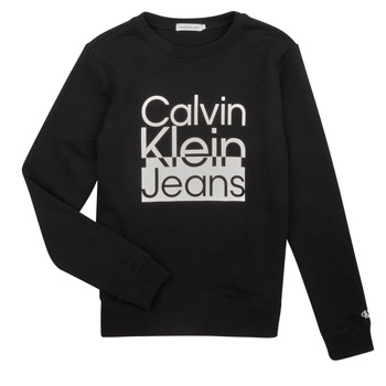 textil Niño Sudaderas Calvin Klein Jeans BOX LOGO SWEATSHIRT Negro