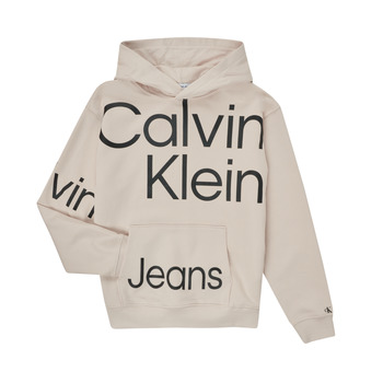 textil Niño Sudaderas Calvin Klein Jeans BOLD INSTITUTIONAL LOGO HOODIE Blanco