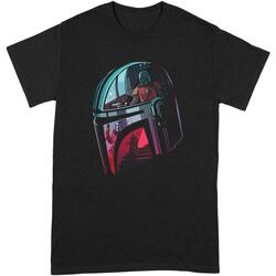 textil Hombre Camisetas manga larga Star Wars: The Mandalorian Mandalore Helmet Reflection Negro