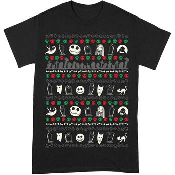 textil Camisetas manga larga Nightmare Before Christmas The Festive Icons Negro