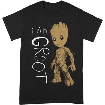 textil Hombre Camisetas manga larga Guardians Of The Galaxy I Am Groot Negro