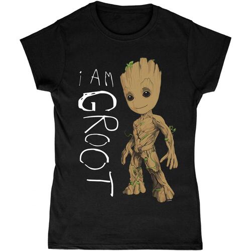 textil Mujer Camisetas manga larga Guardians Of The Galaxy I Am Groot Negro