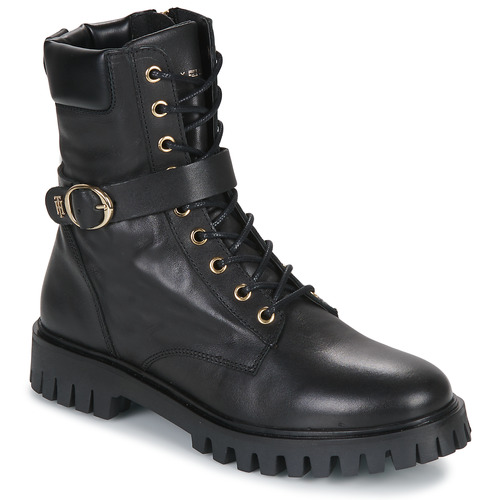 lado cristiandad Fundación Tommy Hilfiger Buckle Lace Up Boot Negro - Envío gratis | Spartoo.es ! -  Zapatos Botas de caña baja Mujer 101,90 €
