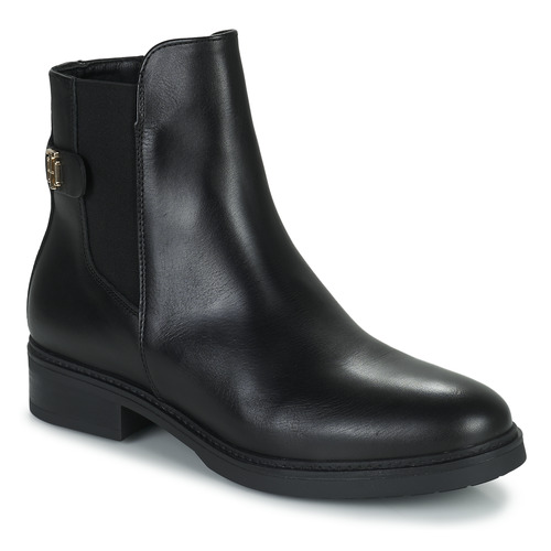 Zapatos Mujer Botas de caña baja Tommy Hilfiger Coin Leather Flat Boot Negro