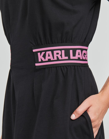 Karl Lagerfeld JERSEY DRESS W/LOGO WAIST Negro