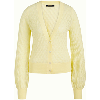 textil Mujer Chaquetas de punto King Louie JERSEY CARDI V BELL AJOUR  MUJER Amarillo