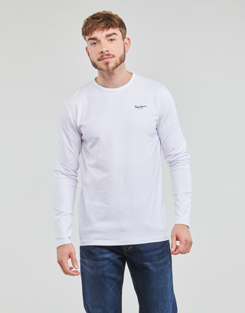 textil Hombre Camisetas manga larga Pepe jeans ORIGINAL BASIC 2 LONG Blanco