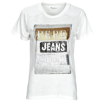 textil Mujer Camisetas manga corta Pepe jeans TYLER Blanco