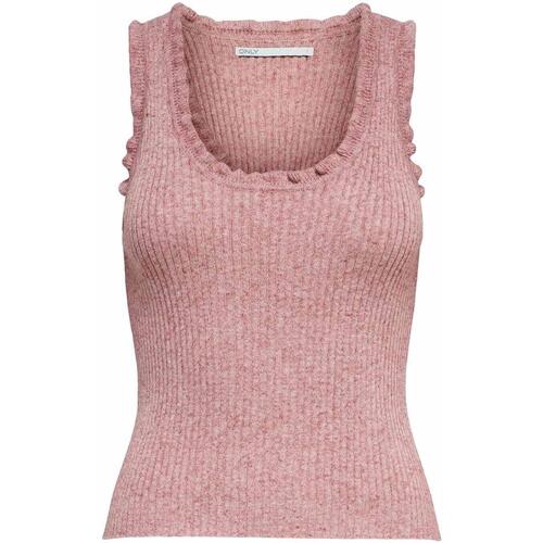 textil Mujer Tops y Camisetas Only ONLLINA S/L RUFFLE PULLOVER Rosa