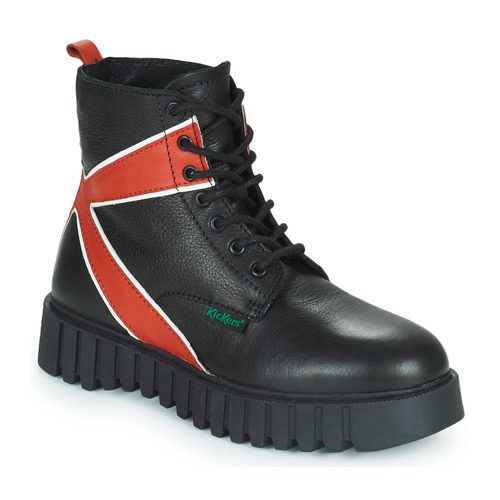 Zapatos Mujer Botas de caña baja Kickers KICK FABULOUS Negro / Rojo