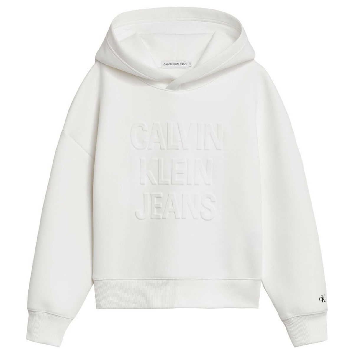 textil Niña Sudaderas Calvin Klein Jeans IG0IG01275 DEBOSSEF LOGO-YAF BRIGHT WHITE Blanco