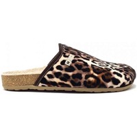 Zapatos Mujer Pantuflas Nordikas Zapatilla de casa- Print leopardo Marrón
