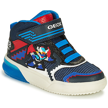 Zapatos Niño Zapatillas altas Geox J GRAYJAY BOY B Azul / Rojo
