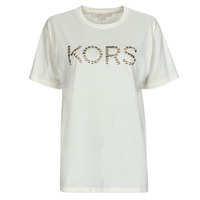 textil Mujer Camisetas manga corta MICHAEL Michael Kors STUDDED KORS BF TEE Blanco / Roto