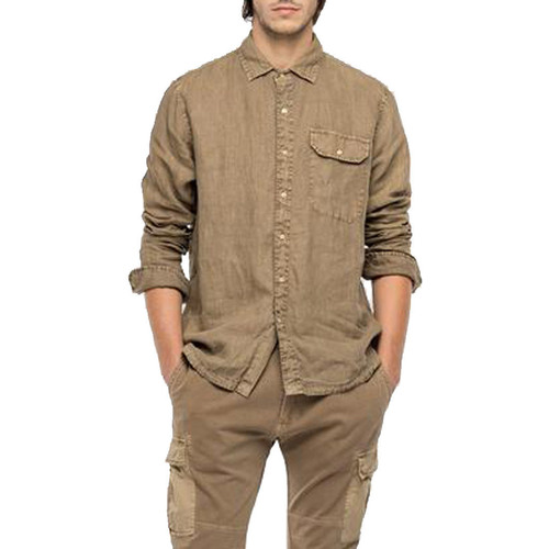 textil Hombre Camisas manga larga Replay M408281388B Beige