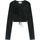 textil Mujer Camisetas manga larga Sixth June T-shirt crop top femme  Cordon Details Negro