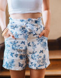 textil Mujer Shorts / Bermudas Céleste AMANDINE Blanco / Azul
