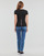 textil Mujer Camisetas manga corta Emporio Armani EA7 8NTT66 Negro / Logo / Arc / En / Celeste