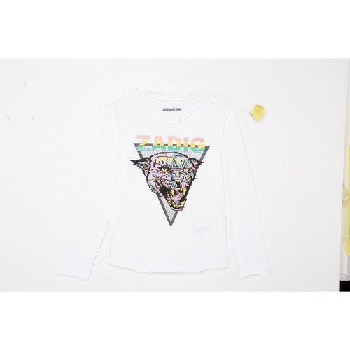 textil Niña Camisetas manga larga Zadig & Voltaire X15358-10B Blanco
