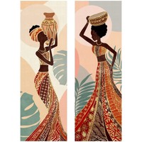 Casa Cuadros / pinturas Signes Grimalt Cuadro Mujer Africana 2 Unidades Negro