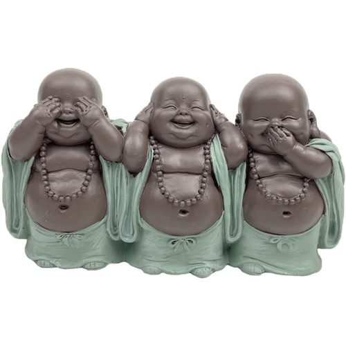 Casa Figuras decorativas Signes Grimalt Figura Buda no ve-oir-hablar Verde