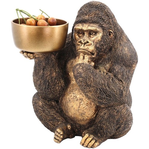 Casa Figuras decorativas Signes Grimalt Figura Orangután con Plato Oro