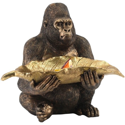 Casa Figuras decorativas Signes Grimalt Figura Gorila con Hoja Oro