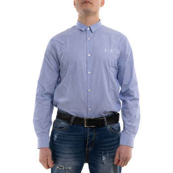 textil Hombre Camisas manga larga EAX 3LZC37ZNTUZ Azul