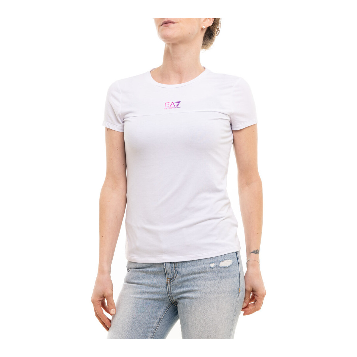 textil Mujer Tops y Camisetas Emporio Armani EA7 6LTT03TJCYZ Blanco