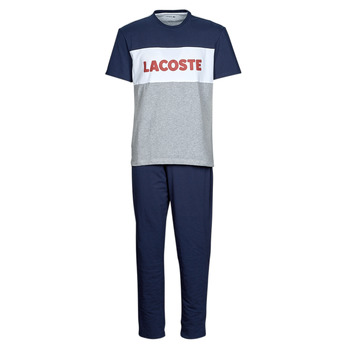 textil Hombre Pijama Lacoste 4H9925 Marino / Gris / Blanco
