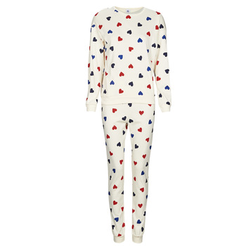 textil Mujer Pijama Petit Bateau CLINDY Blanco / Rojo / Azul