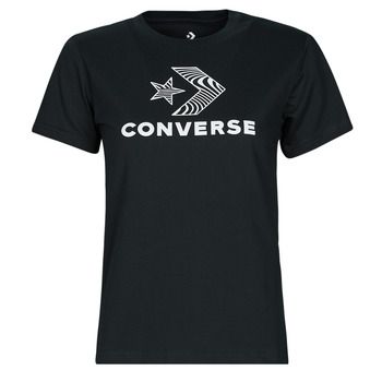 textil Mujer Camisetas manga corta Converse STAR CHEVRON TEE Negro