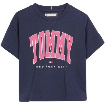 textil Niña Tops y Camisetas Tommy Hilfiger BOLD VARSITY TEE S/S Azul